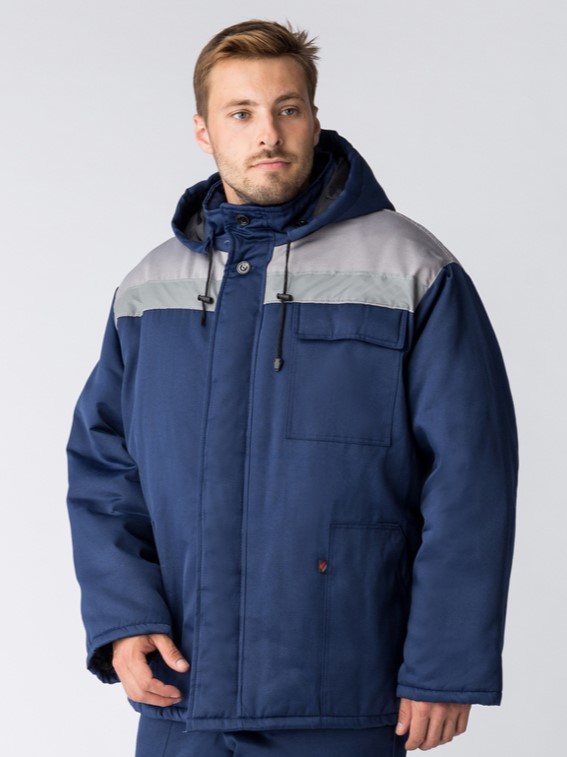 Куртка зимняя Экспертный-Люкс NEW (тк.Смесовая,210), т.синий/серый
