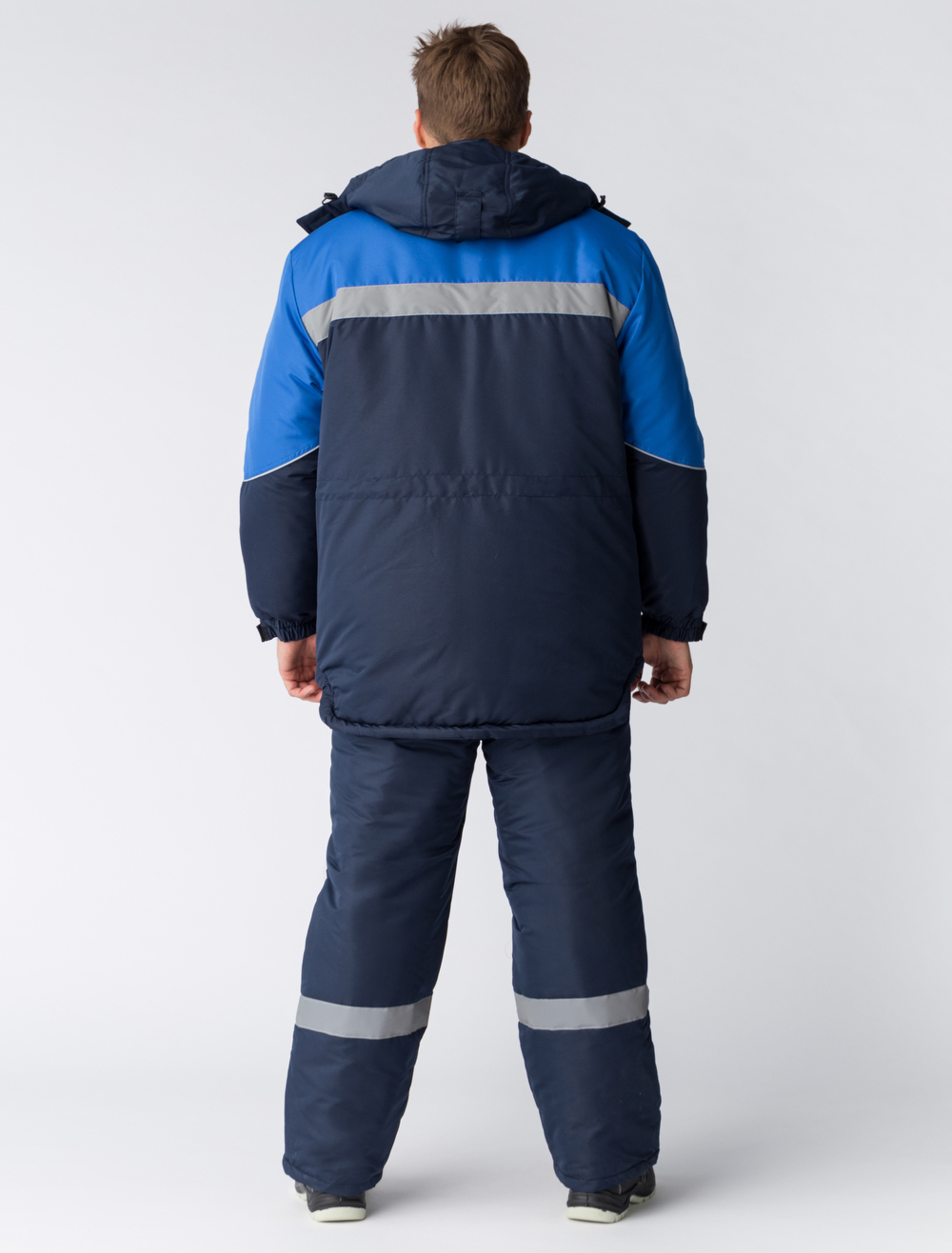 Костюм зимний Сибер Виндстоп СОП (тк.Таслан) п/к, т.синий/васильковый
