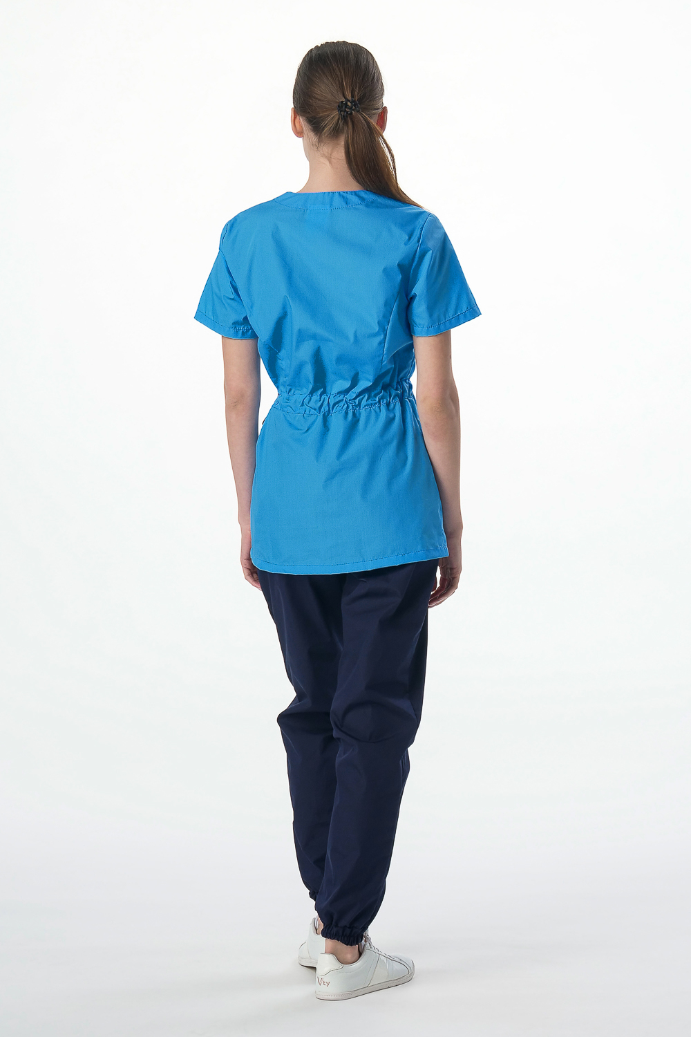 Костюм женский Симпл-001 (тк.Смесовая,120) MedLine, т.синий/голубой