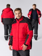 Куртка зимняя Европа (тк.Дюспо), красный/черный