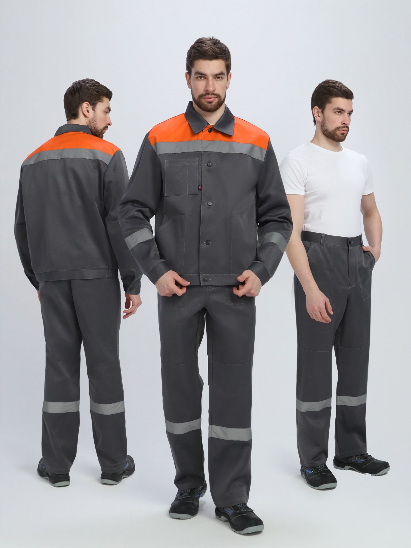 Костюм Легион-1 СОП (тк.Смесовая,210) брюки, т.серый/оранжевый