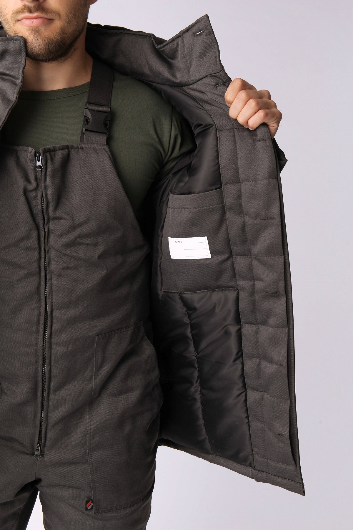 Костюм зимний Партнер NEW (тк.Смесовая,210) п/к, т.серый/оранжевый