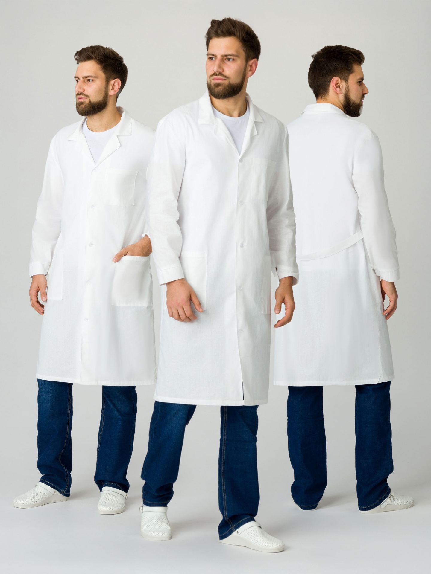 Халат мужской (тк.Бязь,145), белый