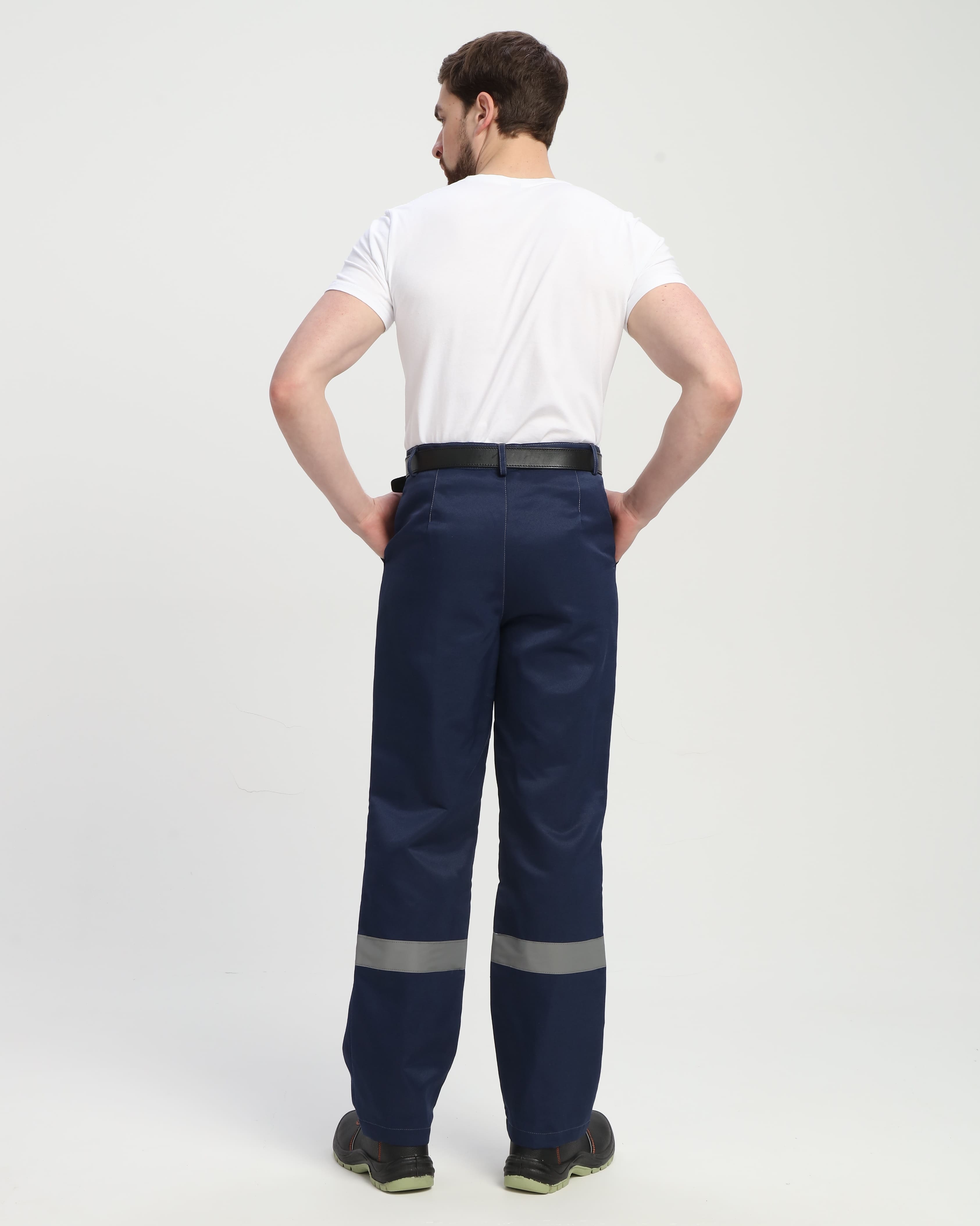 Костюм Стандарт СОП усиленный (тк.Смесовая,210) брюки, т.синий/васильковый