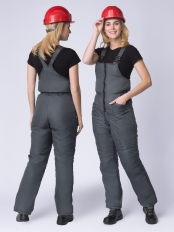 Полукомбинезон зимний женский Снежана (тк.Дюспо), т.серый