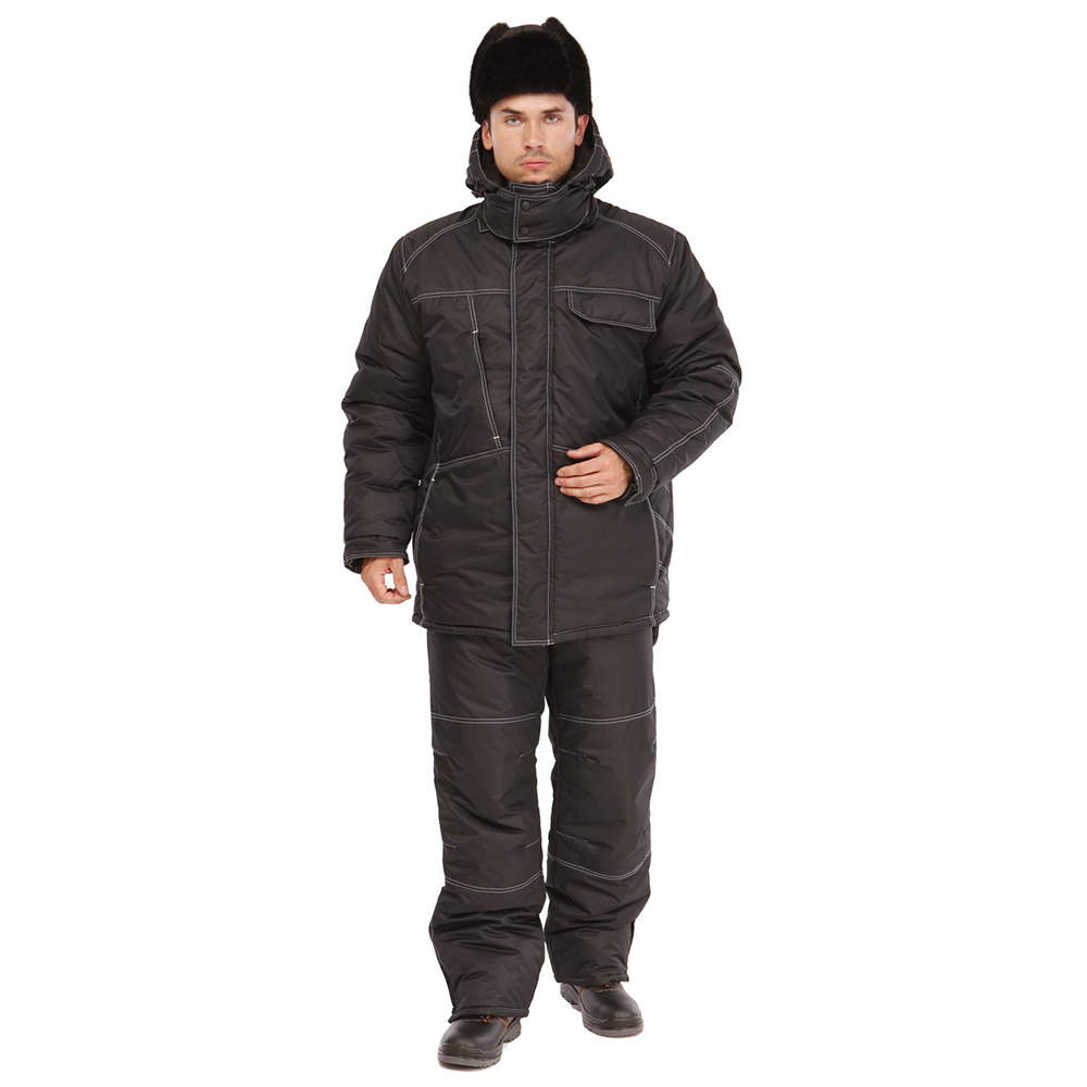 Костюм зимний Викинг (тк.Блэйзер мембрана) брюки ПРАБО, черный (Кос201)