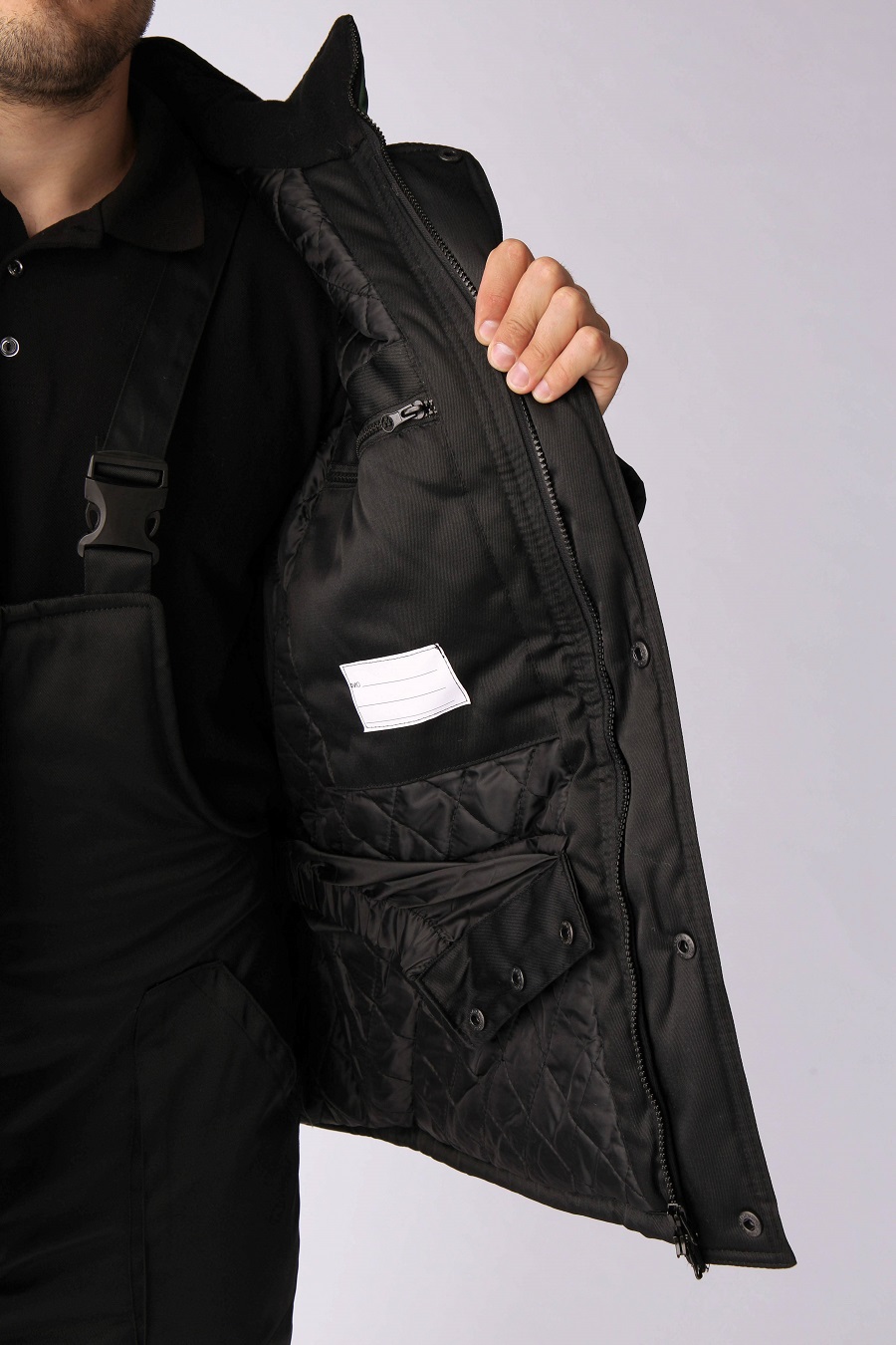 Костюм зимний Профи-Норд (тк.Смесовая,250) п/к, черный/зеленый