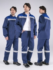 Костюм Стандарт СОП (тк.Смесовая,210) брюки, т.синий/васильковый