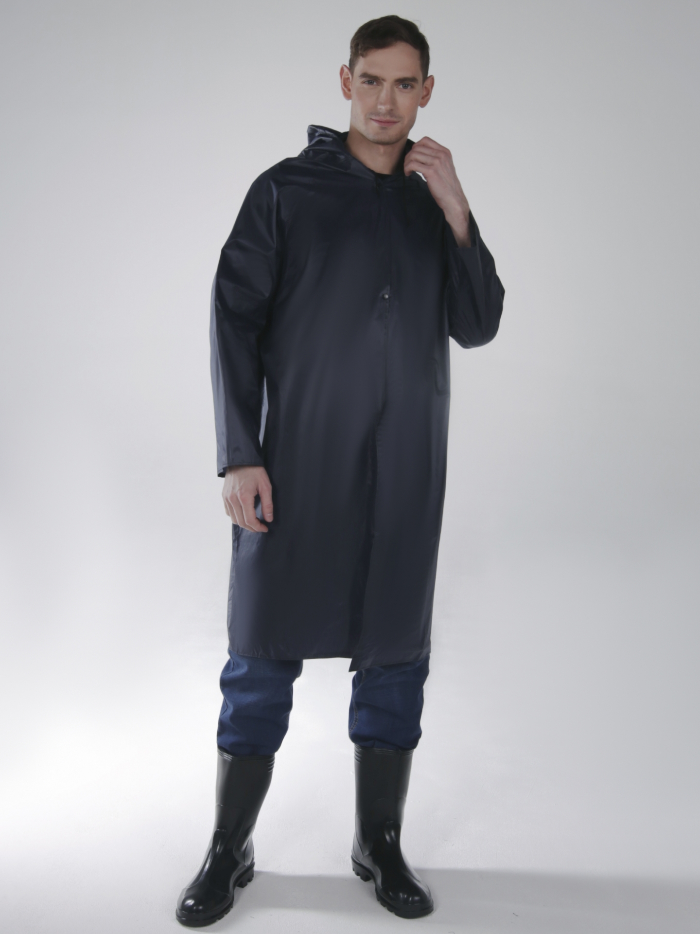 Плащ влагозащитный Ливень (Нейлон/ПВХ,170), т.синий