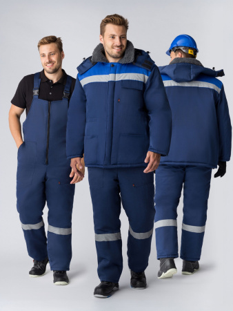 Костюм зимний Труженик-Ультра-2 (тк.Смесовая,210) п/к, т.синий/васильковый