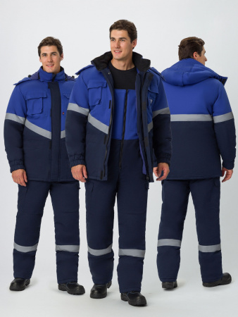 Костюм зимний Эксперт-Антистат МВО (тк.Смесовая,245) п/к, т.синий/васильковый
